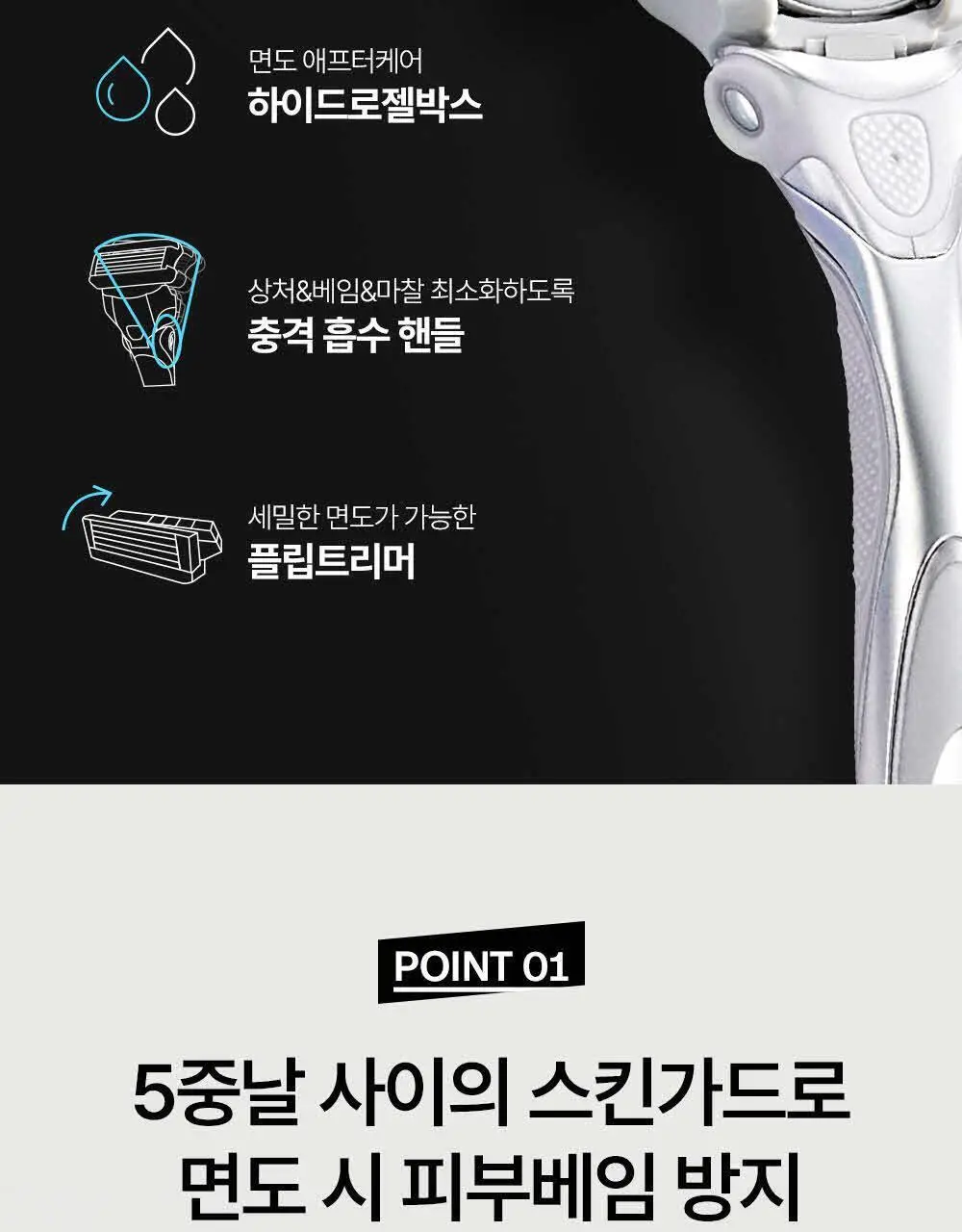 [NEW] 쉬크 하이드로5 스킨프로텍트 기획(핸들+2입날+쉐이빙폼) 상세페이지 9